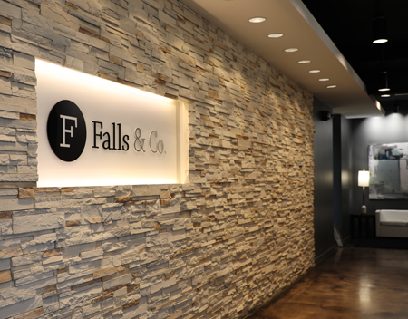 Falls & Co. Lobby Sign