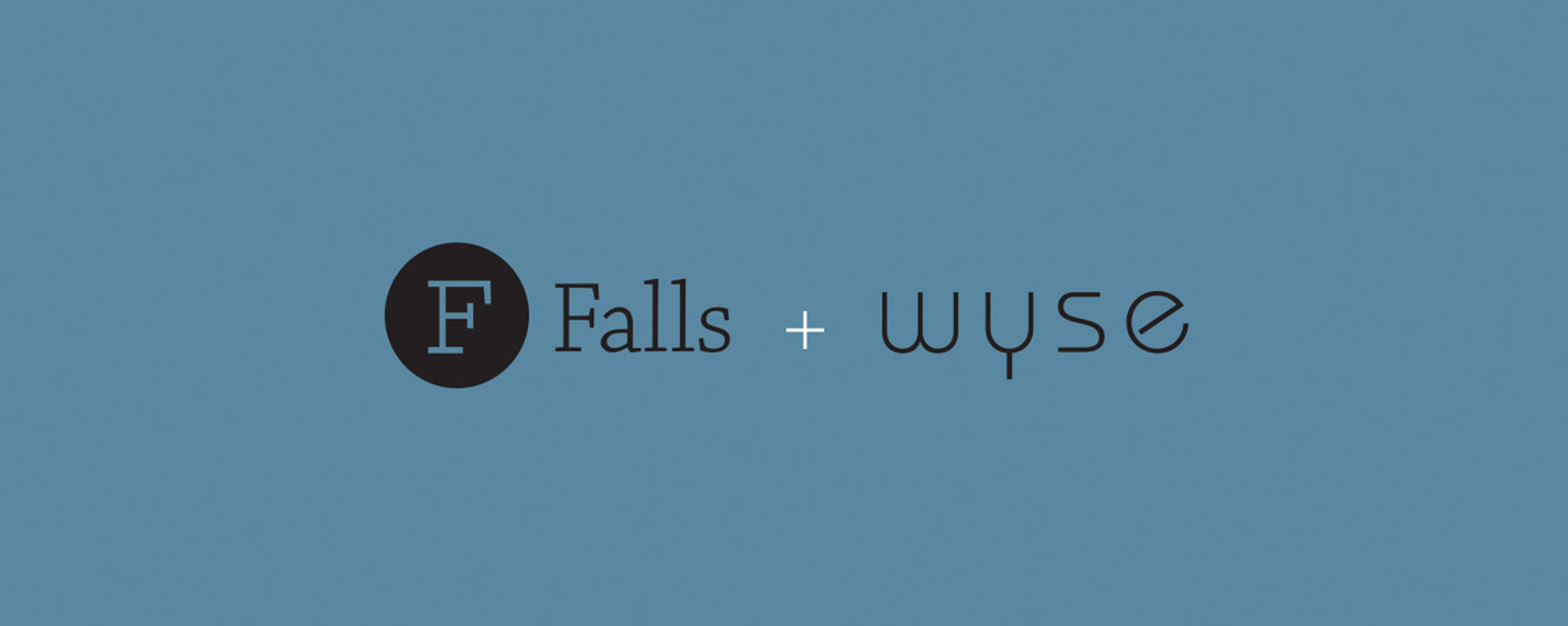 Logo featuring "F Falls + Wyse" text on a blue background, with a circle containing the letter "F" on the left side, subtly evoking a sense of history.