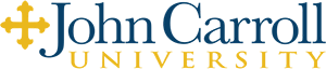 John Carroll University logo featuring a gold cross on the left, with "John Carroll University" displayed in blue and gold text.