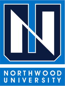 Northwood University logo featuring a stylized "N" within a blue square above the words "NORTHWOOD UNIVERSITY" in bold white capitals, all set against the distinctive Northwood University blue background.